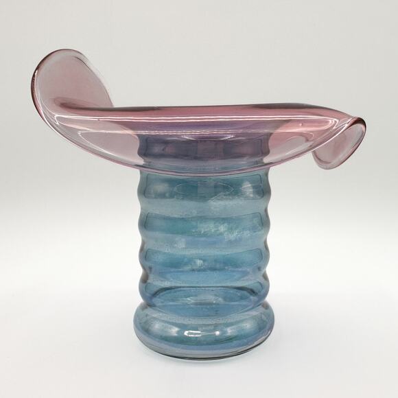 Dunbar Flint Glass Co. Aramis Whimsy Hat Vase Jack in the Pulpit Iridescent '30s - Picture 12 of 13